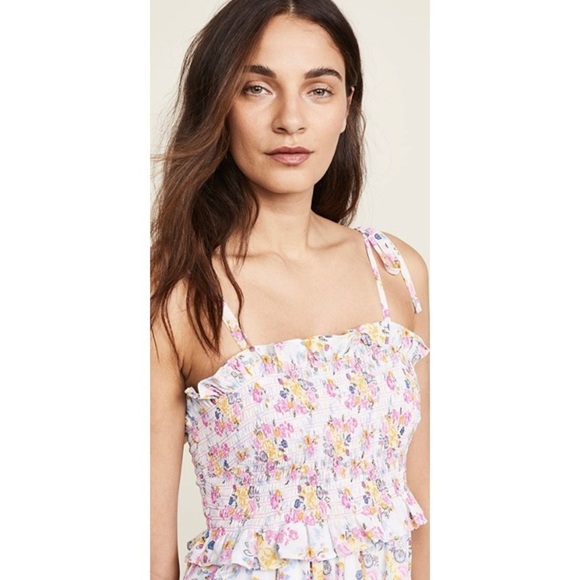 KOS RESORT Floral Smocked Tie Strap Maxi Dress size XL - Picture 2 of 8